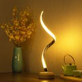 LED Spiral Table Lamp Modern Curved Desk Bedside Lamp Dimmable Warm White Night Light for Living Room and Bedroom