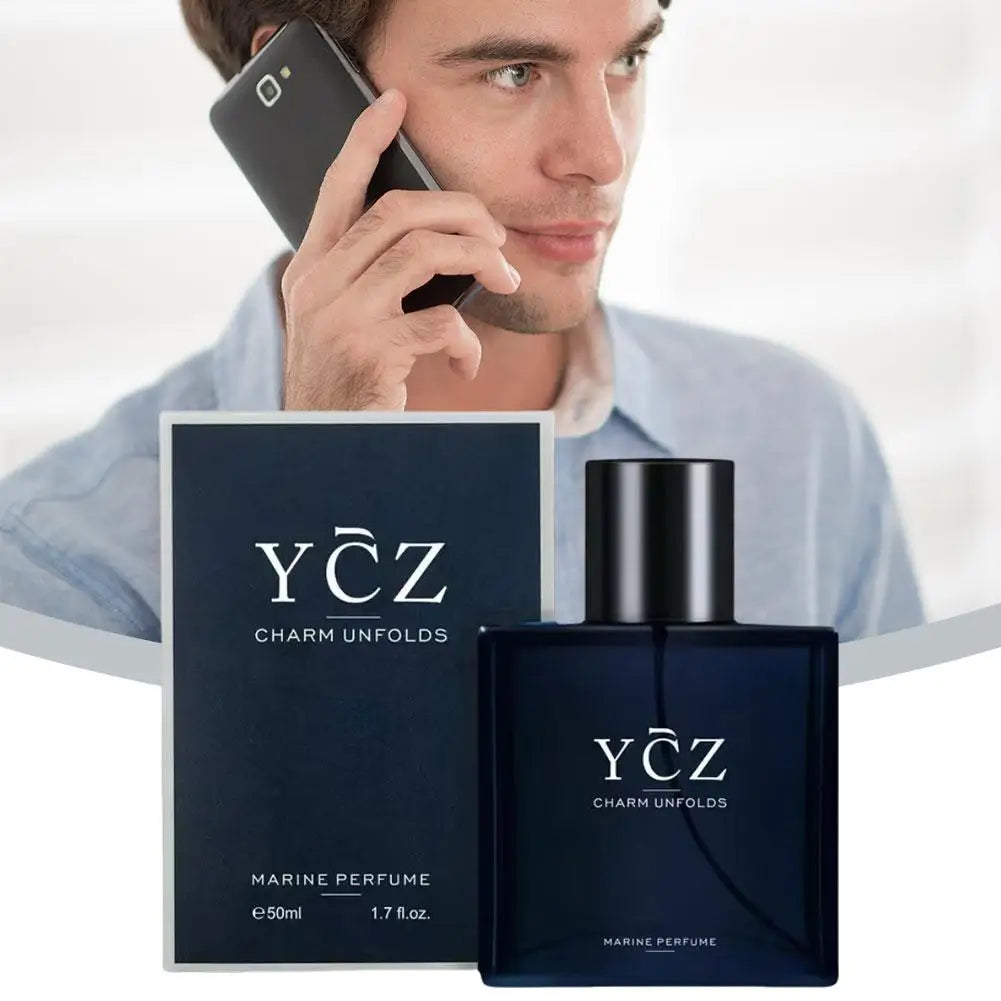 YCZ Blue Men'S Perfume Cologne Woody Scent Long-Lasting Fragrance Ocean Fruity Light Fragrance Romance Gift Perfume Man